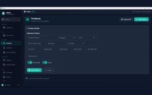 add products with skus barcodes categories and prices using billify pos billing software