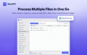 Batch convert, compress, merge and split multiple PDF files using MeePDF Windows PDF editor