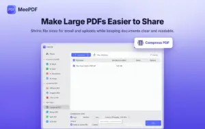 Compress large PDF files for email and uploads using MeePDF Windows PDF editor