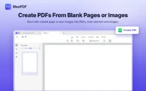 Create a new PDF from a blank page or images using MeePDF Windows PDF editor