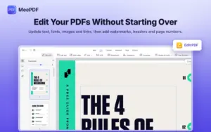 Edit PDF text, fonts, images and links using MeePDF Windows PDF editor