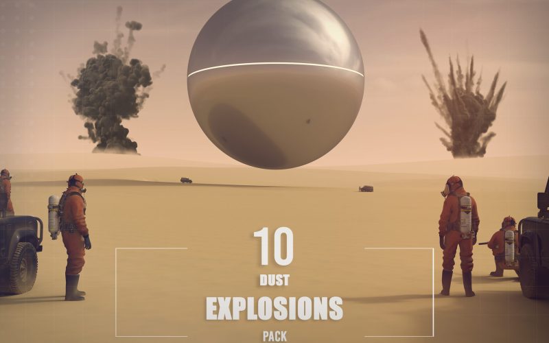 2 people ina suit standing on a dusty ground -10 Dust Explosions Pack