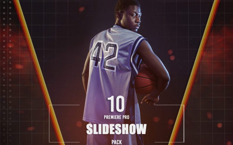 A basketball player holding the ball - Premier pro Slideshow Pack