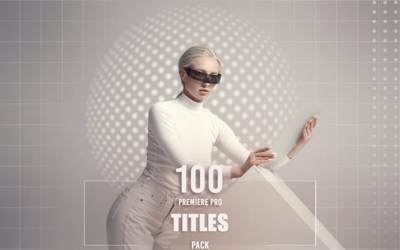 Woman in white clothes and futuristic glasses -tiles video effects
