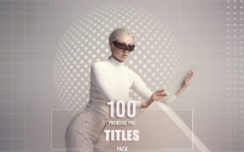 Woman in white clothes and futuristic glasses -tiles video effects