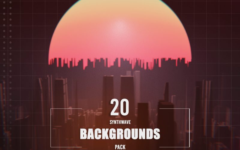 20 Synthwave Backgrounds Pack - Video effects
