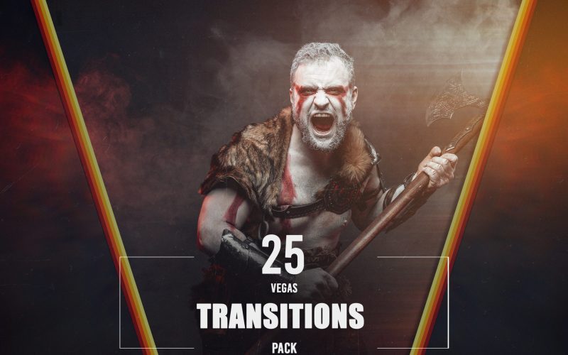 Portrait of medieval fighter with axe in studio