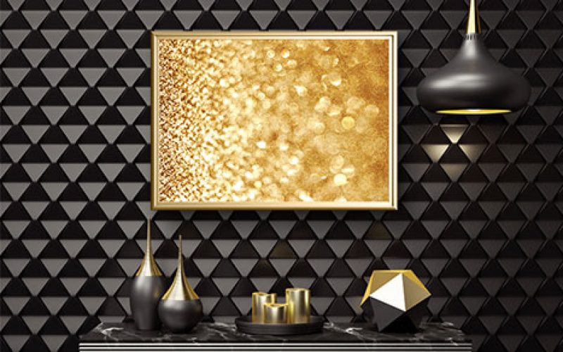 gold glitter background wallpaper frame mockup preview