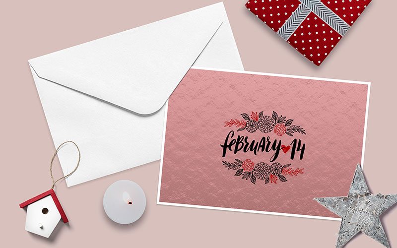 rose gold background as a greeting card