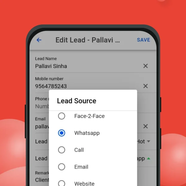 Online Leads Collection Feature Interface